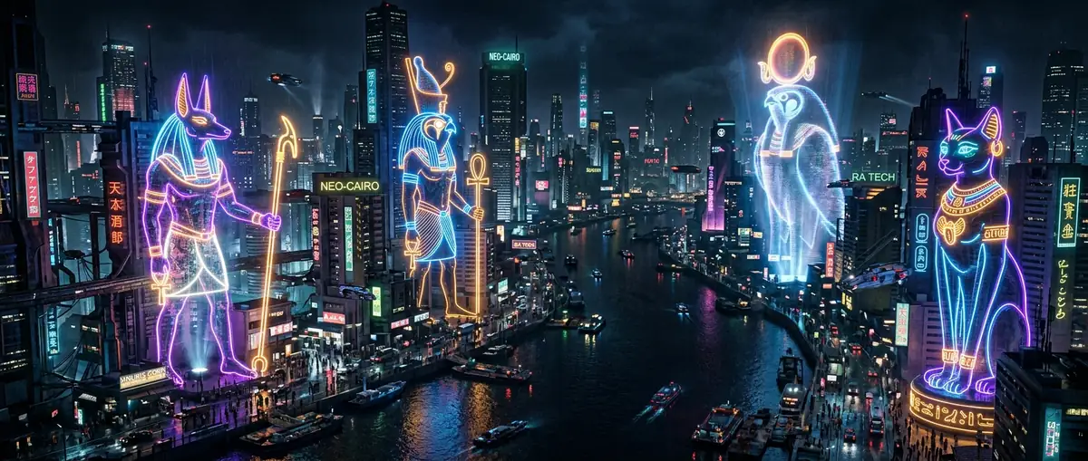 Cyberpunk Neo-Nile Cityscape